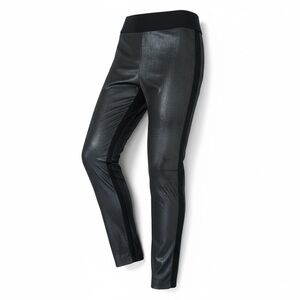 CLUB MONACO ✘ Coated Front Faux Leather Ponte Leggings Black Textured Stretch, 0